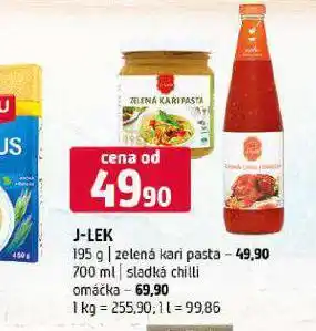 Terno J-lek zelená kari pasta nabídka