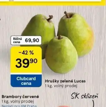 Tesco Hrušky zelené lucas nabídka