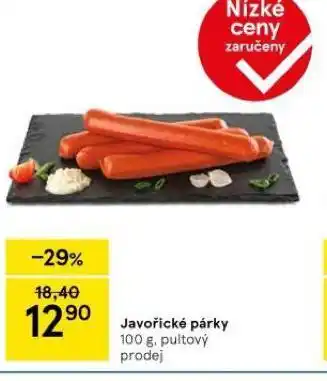 Tesco Javořické párky nabídka