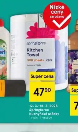 Tesco Springforce kuchyňské utěrky nabídka