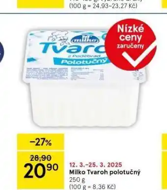 Tesco Milko tvaroh polotučný nabídka