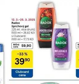 Tesco Radox sprchový gel nabídka