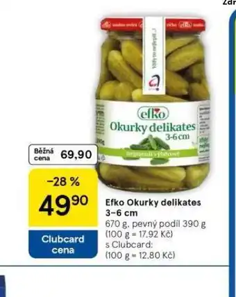 Tesco Efko okurky delikates 3-6 cm nabídka