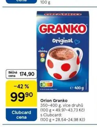 Tesco Orion granko nabídka