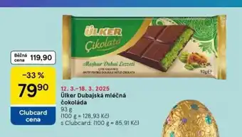 Tesco Ülker dubajská mléčná čokoláda nabídka