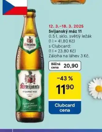 Tesco Pivo svijanský máz 11 nabídka