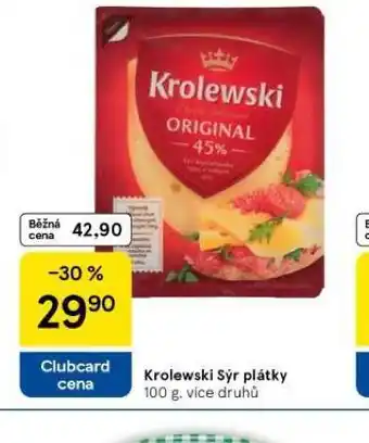 Tesco Kroelwski sýr plátky nabídka