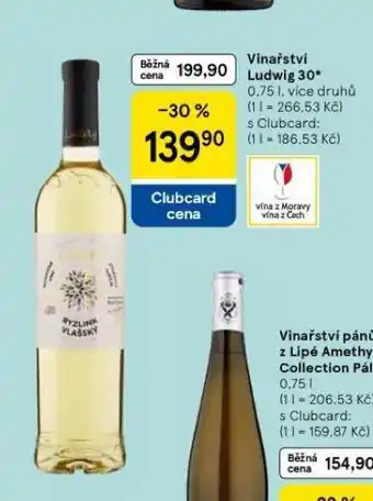 Tesco Vinařství ludwig 30 nabídka