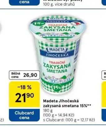 Tesco Madeta jihočeská zakysaná smetana nabídka