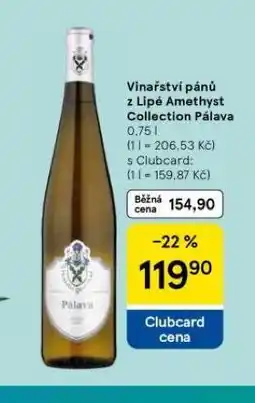 Tesco Vinařství pánů z lipé amethyst collection úpálava nabídka