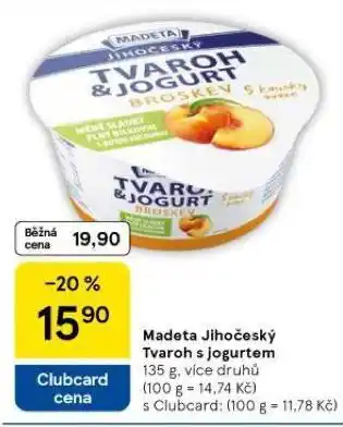 Tesco Madeta jihočeský tvaroh s jogurtem nabídka