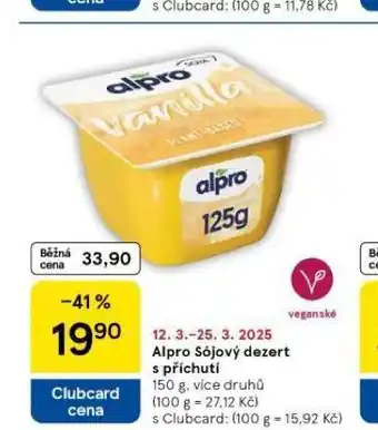 Tesco Alpro sójový dezert s příchutí nabídka