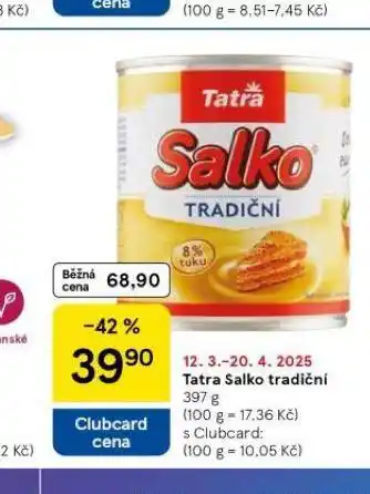 Tesco Tatra salko tradiční nabídka