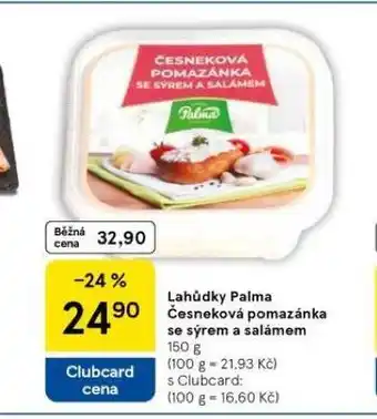 Tesco Česnekov á pomazánka se sýrem a salámem nabídka