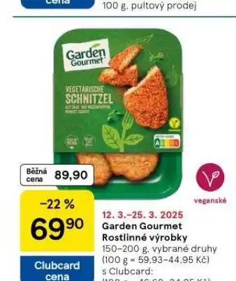 Tesco Garden goirmet rostlinné výrobky nabídka