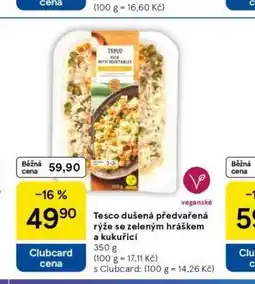 Tesco Dušená předvařená rýže se zeleným hráškem a kukuřicí nabídka