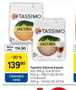 Tesco Tassimo kávové kapsle nabídka