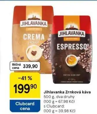 Tesco Jihlavanka zrnková káva nabídka