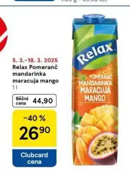 Tesco Relax pomeranč mandarinka maracuja mango nabídka