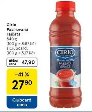 Tesco Cirio pasírovaná rajčata nabídka