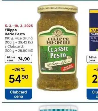 Tesco Filippo berio pesto nabídka