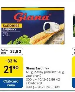 Tesco Giana sardinky nabídka