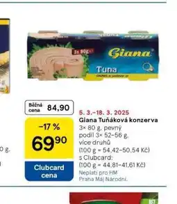 Tesco Giana tuňáková konzerva nabídka