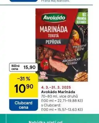 Tesco Avokádo marináda nabídka