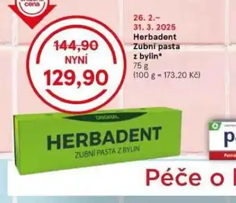 Tesco Herbadent zubní pasta nabídka