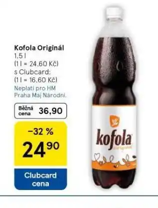 Tesco Kofola original 1,5l nabídka