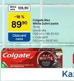 Tesco Colgate max white zubní pasta nabídka