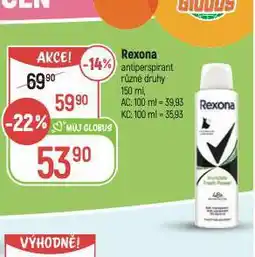 Globus Rexona antiperspirant nabídka