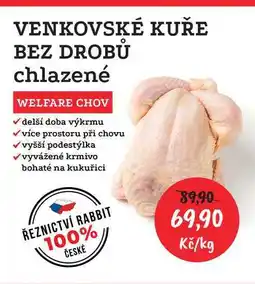 RABBIT řeznictví VENKOVSKÉ KUŘE BEZ DROBŮ chlazené 1kg nabídka