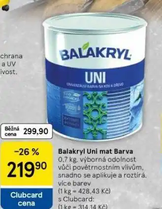 Tesco Balakryl uni mat barva nabídka