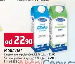 Trefa MORAVIA 1l Mléko Čerstvé mléko polotučné, 1,5 % tuku nabídka