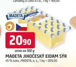 Trefa MADETA JIHOČESKÝ EIDAM SÝR 45% tuku, 100g nabídka