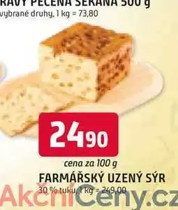 Trefa FARMÁŘSKÝ UZENÝ SÝR 30% tuku, 100g nabídka