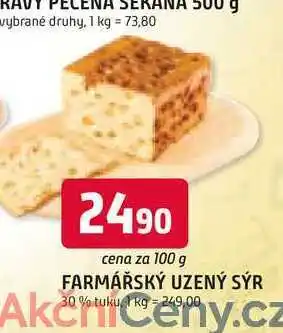 Trefa FARMÁŘSKÝ UZENÝ SÝR 30% tuku, 100g nabídka