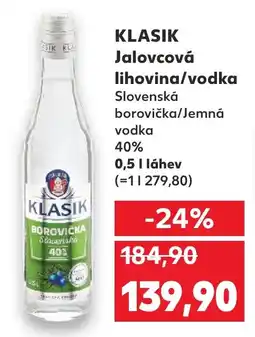 Kaufland KLASIK Jalovcová lihovina/vodka nabídka