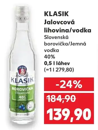 Kaufland KLASIK Jalovcová lihovina/vodka nabídka