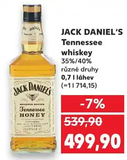 Kaufland JACK DANIEL'S Tennessee whiskey nabídka