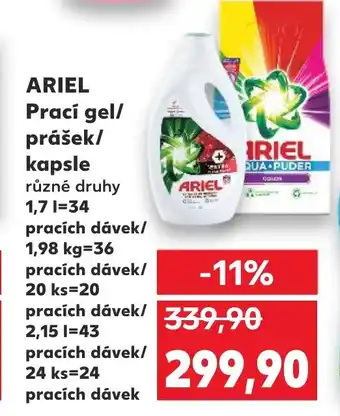 Kaufland ARIEL Prací gel/ prášek/ kapsle nabídka