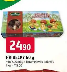 Trefa HŘÍBEČKY 60 g mini sušenky s karamelovou polevou nabídka