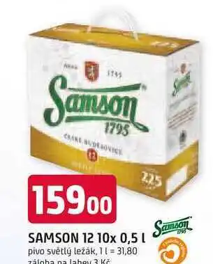 Trefa světlý ležák Samson 12°, 10x500ml nabídka