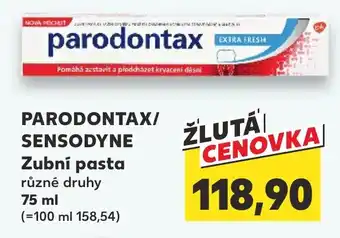 Kaufland PARODONTAX/ SENSODYNE Zubní pasta nabídka