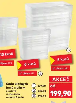 Kaufland Sada úložných boxů s víkem nabídka