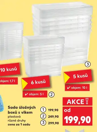 Kaufland Sada úložných boxů s víkem nabídka