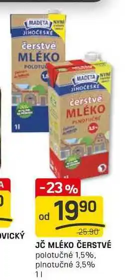 Flop JČ MLÉKO ČERSTVÉ polotučné 1,5% 1l nabídka