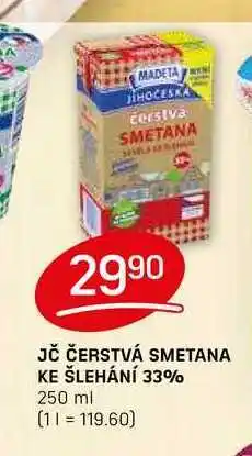 Flop JČ ČERSTVÁ SMETANA KE ŠLEHÁNÍ 33% 250 ml nabídka