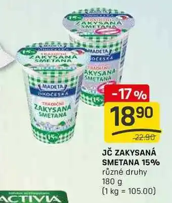 Flop JČ ZAKYSANÁ SMETANA 15% různé druhy 180 g nabídka